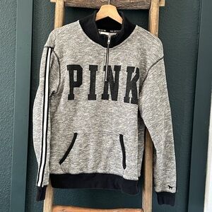 PINK Victoria's Secret Limited Edition Gray and Black Quarter Zip Women’s XS